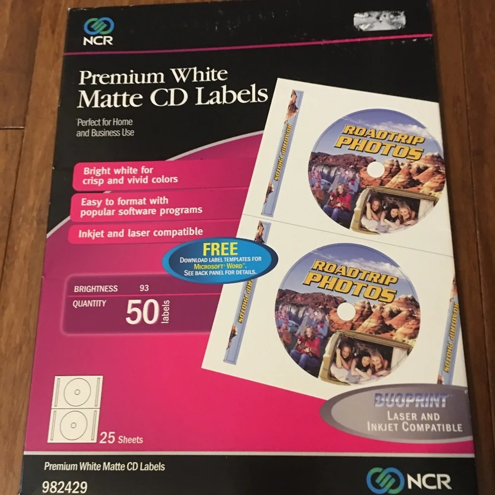 NCR Premium White Matte CD Labels